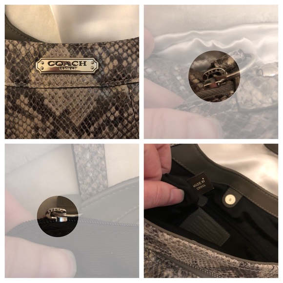 COACH Python Embossed Leather Exotic Hobo Bag F19678 - Picture 13 of 16